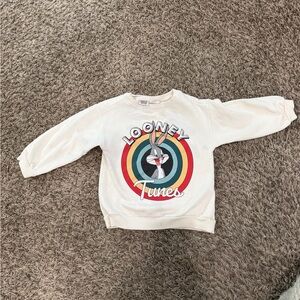 Zara Cream Kids Sweatshirt with Multicolor Looney Tunes Graphic